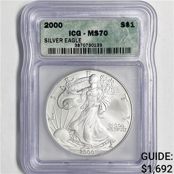 2000 American Silver Eagle ICG MS70