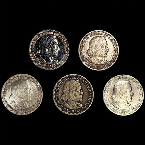 (5) Columbian Half Dollars ((2) 1892, (3) 1893) L