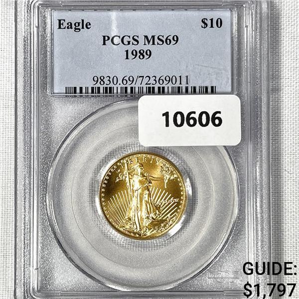 1989 $10 1/4 oz American Gold Eagle PCGS MS69