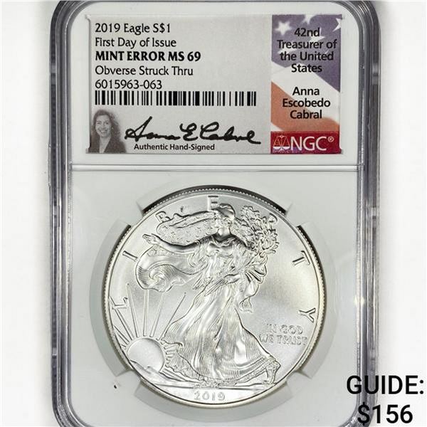 1992 A.S.E. Escobedo Signed NGC MS69 Struck Thru