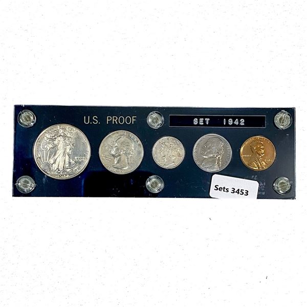 1942 US Proof Coin Set GEM (5 Coins)