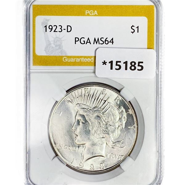 1923-D Silver Peace Dollar PGA MS64