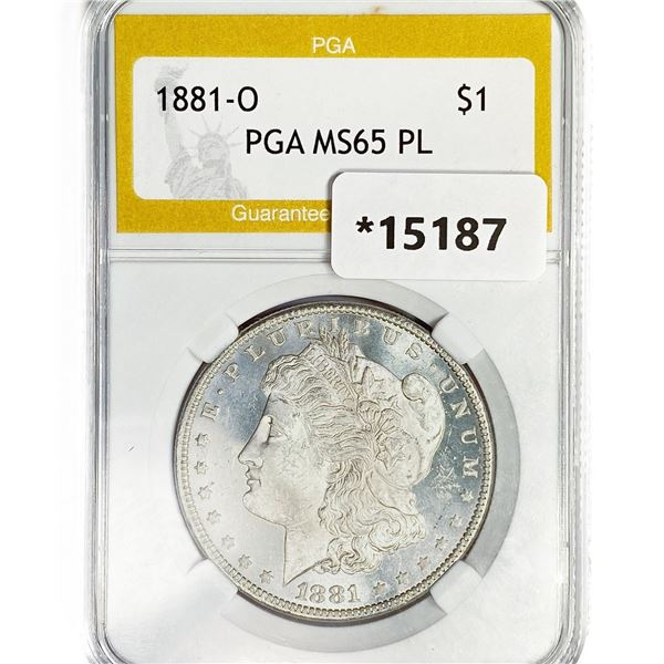 1881-O Morgan Silver Dollar PGA MS65 PL