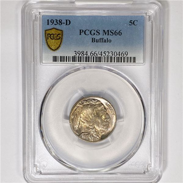 1938-D Buffalo Nickel PCGS MS66