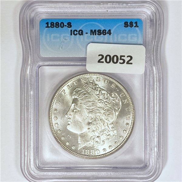 1880-S Morgan Silver Dollar ICG MS64