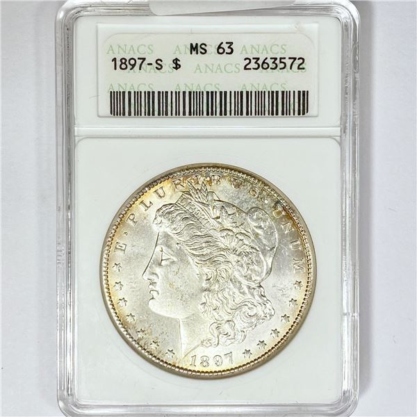 1897-S Morgan Silver Dollar ANACS MS63