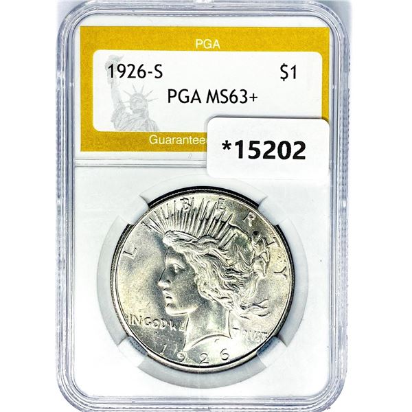 1926-S Silver Peace Dollar PGA MS63+