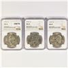 1974 Set (3) Eisenhower Silver Dollars NGC MS65