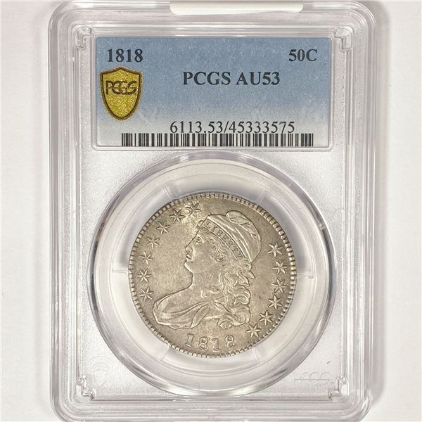 1818 Capped Bust Half Dollar PCGS AU53