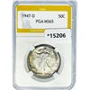 1947-D Walking Liberty Half Dollar PGA MS65