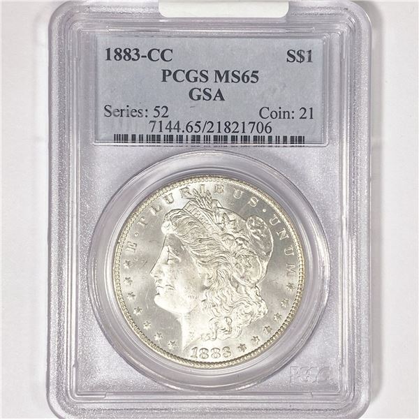 1883-CC Morgan Silver Dollar PCGS MS65 GSA