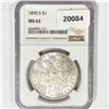 Image 1 : 1890-S Morgan Silver Dollar NGC MS62