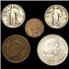 (5) Misc Coins (1846, 1890, 1893, 1917, 1919)