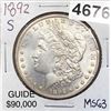 Image 1 : 1892-S Morgan Silver Dollar CHOICE BU