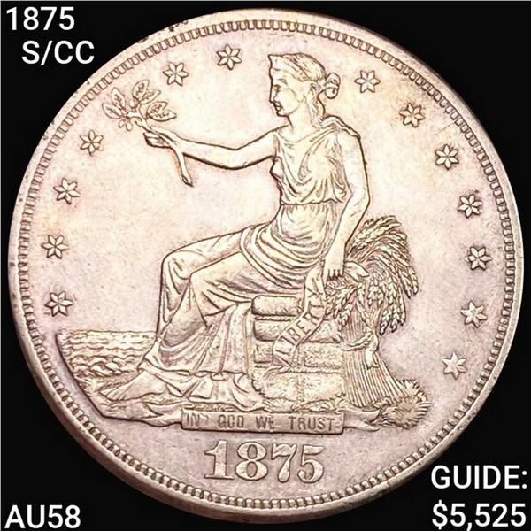 1875-S/CC Silver Trade Dollar CHOICE AU