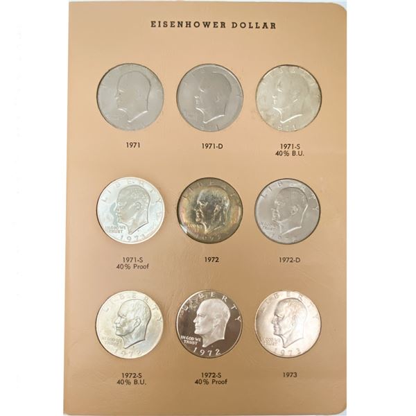 1971-1990 Eisenhower Dollar Book 34 Coins