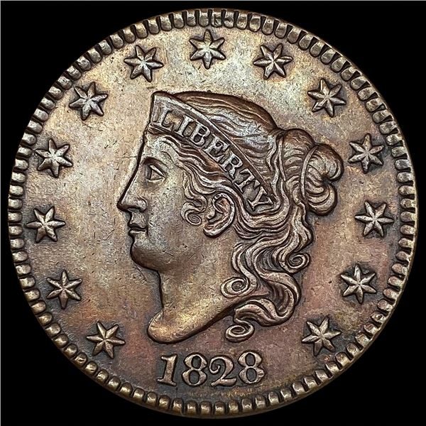 1828 Large Cent NEARLY UNCIRCULATED