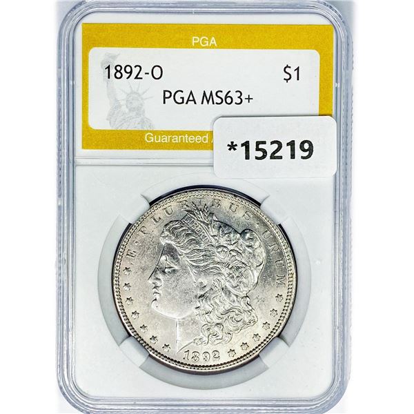 1892-O Morgan Silver Dollar PGA MS63+