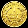 Image 2 : 1851 Rare Gold Dollar NEARLY UNCIRCULATED