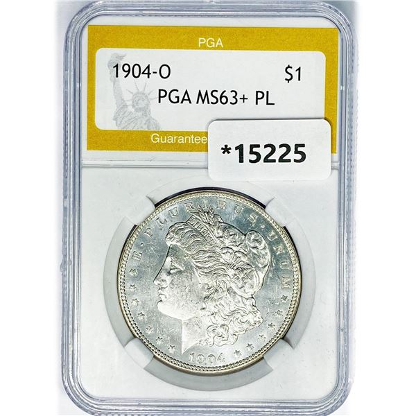 1904-O Morgan Silver Dollar PGA MS63+ PL