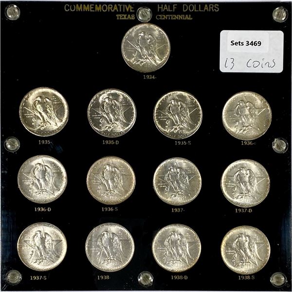 1934-1938 Texas Half Dollar Set GEM (13 Coins)