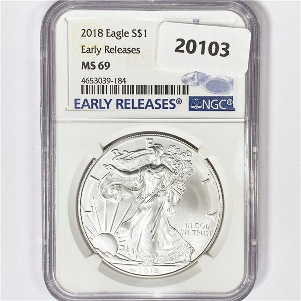 2018 American Silver Eagle NGC MS69