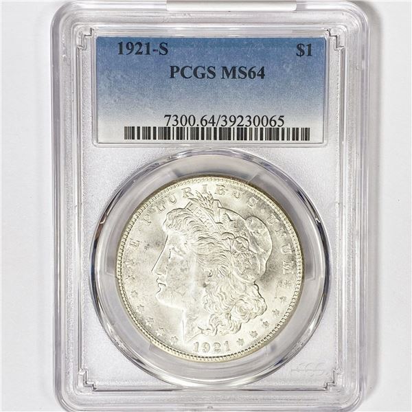 1921-S Morgan Silver Dollar PCGS MS64