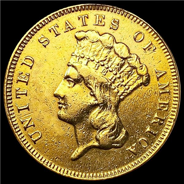 1878 $3 Gold Piece CLOSE UNCIRCULATED