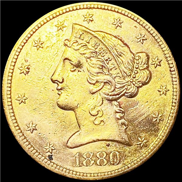 1880-S $5 Gold Half Eagle UNCIRCULATED