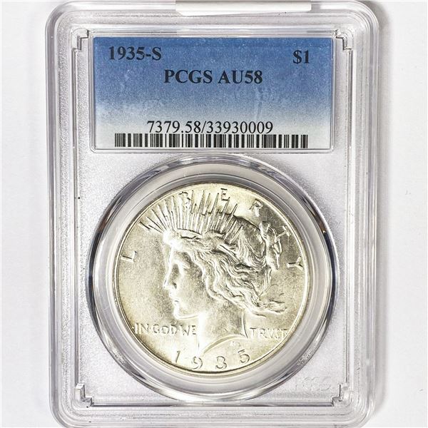 1935-S Silver Peace Dollar PCGS AU58