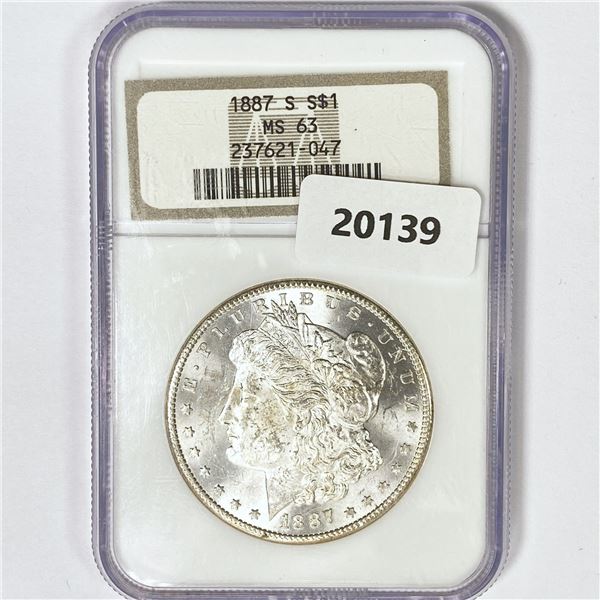 1887-S Morgan Silver Dollar NGC MS63