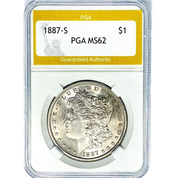 1887-S Morgan Silver Dollar PGA MS62