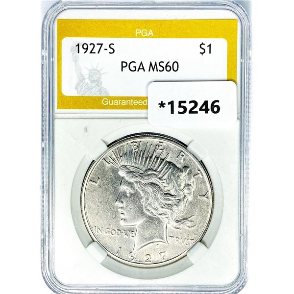 1927-S Silver Peace Dollar PGA MS60