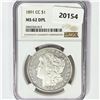 Image 1 : 1891-CC Morgan Silver Dollar NGC MS62 DPL