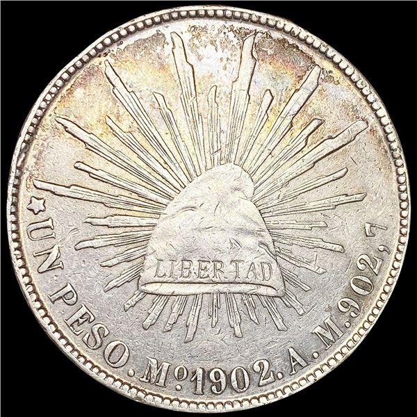 1902 Mexico Silver Peso CLOSE UNCIRCULATED