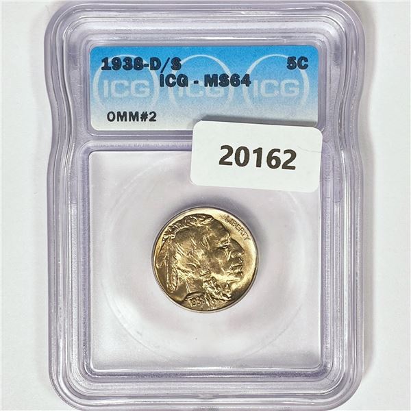 1938-D/S Buffalo Nickel ICG MS64