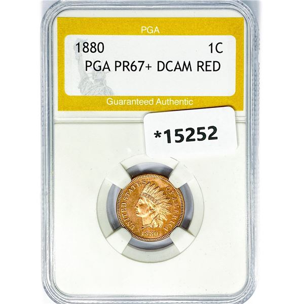 1880 Indian Head Cent PGA PR67+ DCAM RED