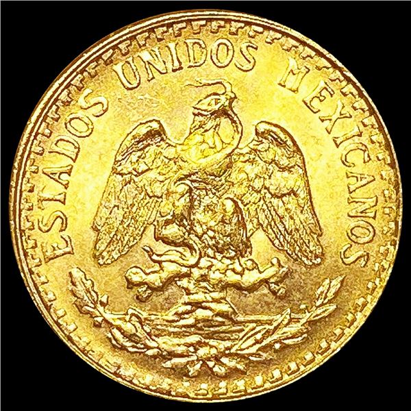 1945 Mexico .0482ozt Gold 2 Pesos CHOICE BU