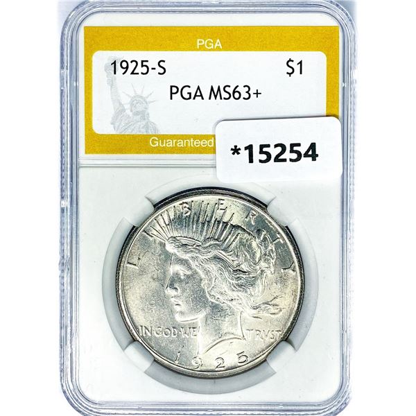 1925-S Silver Peace Dollar PGA MS63+