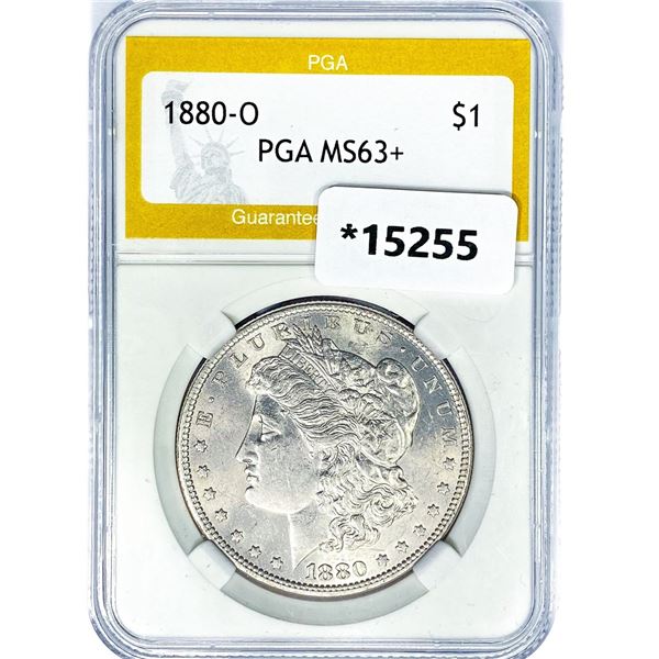 1880-O Morgan Silver Dollar PGA MS63+