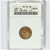 Image 1 : 1867 Indian Head Cent ANACS MS62 RB, RPD FND-002
