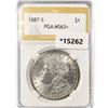 1887-S Morgan Silver Dollar PGA MS63+