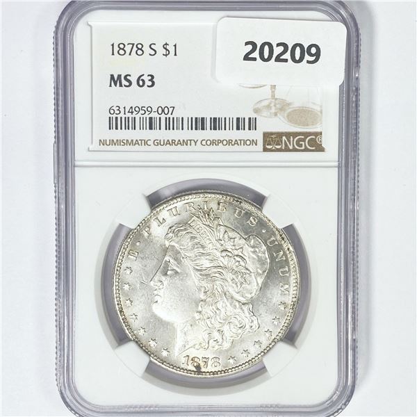1878-S Morgan Silver Dollar NGC MS63