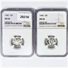 Image 1 : 1940 Set (2) Mercury Silver Dime NGC MS66