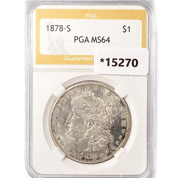 1878-S Morgan Silver Dollar PGA MS64