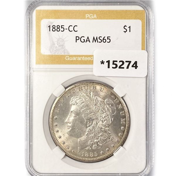 1885-CC Morgan Silver Dollar PGA MS65