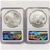 Image 2 : 2019 Set (2) American Silver Eagles NGC MS69