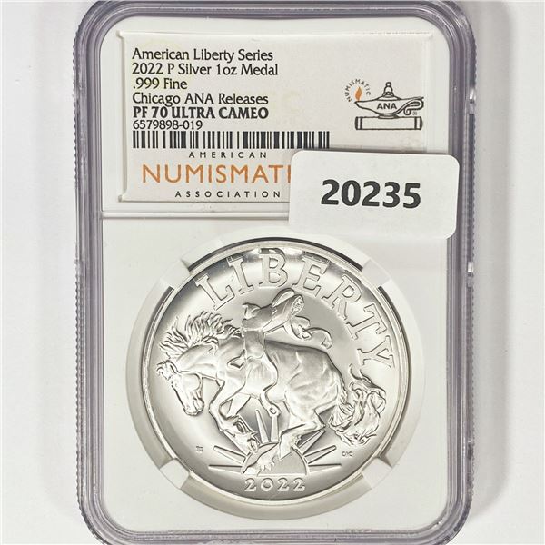 2022-P Liberty Silver Medal PCGS PR70 DCAM, 1st