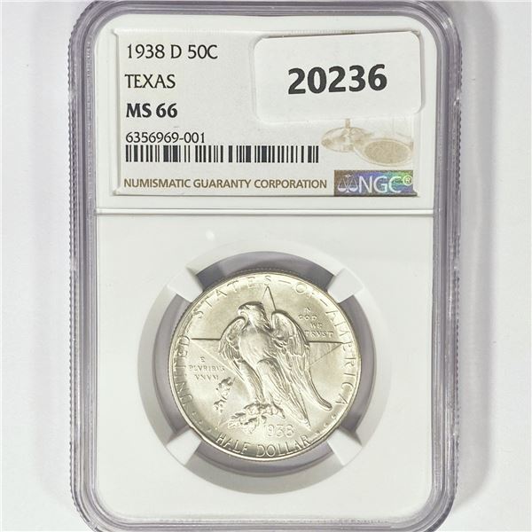 1938-D Texas Half Dollar NGC MS66