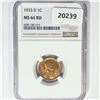 Image 1 : 1933-D Wheat Cent NGC MS66 RD